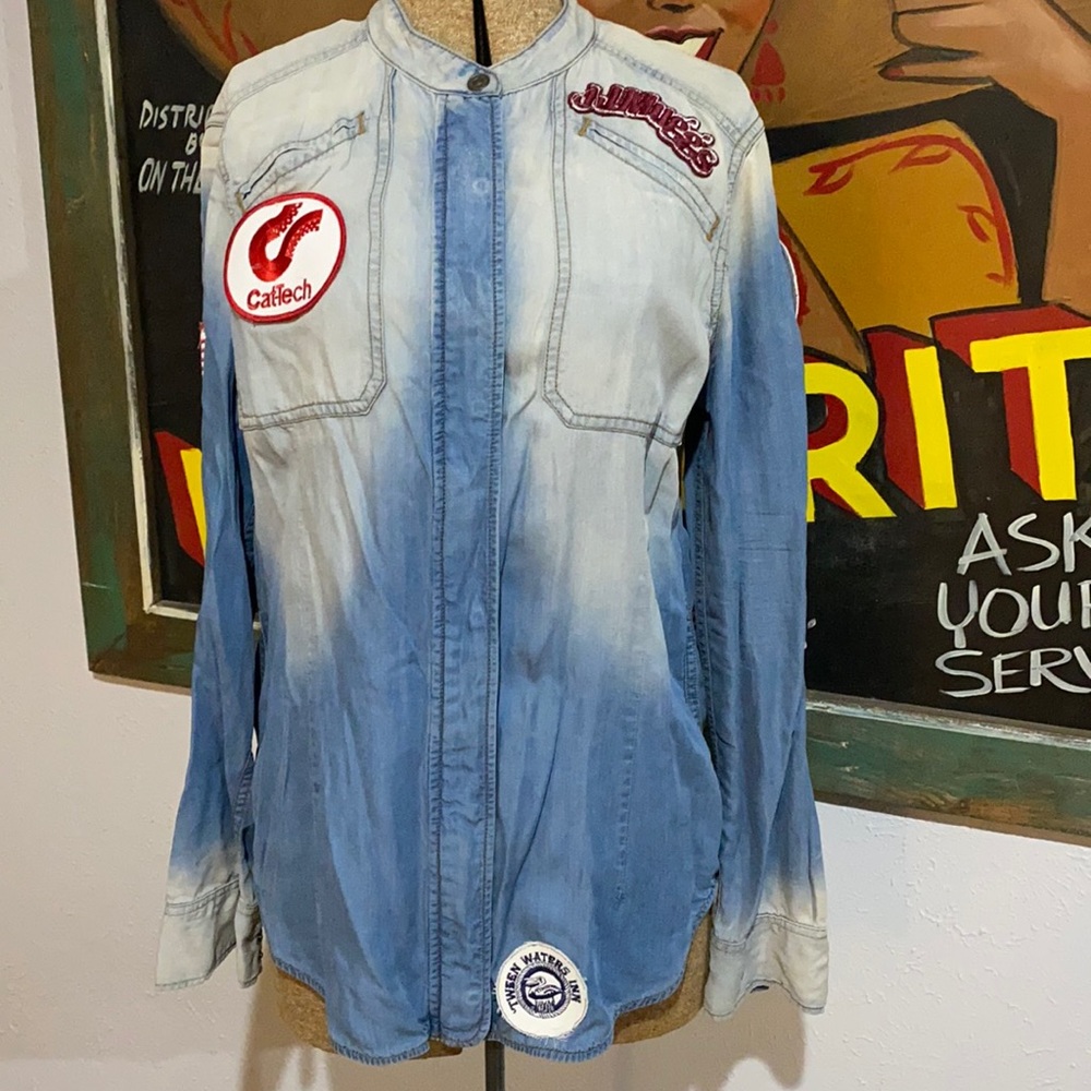 7 For All Mankind Denim Handstitched Patch Shirt